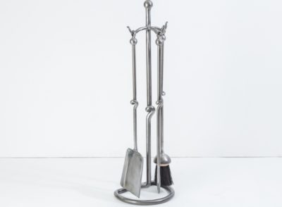 3 Tool Ball Top & Knotted Stem Companion Set (Free Standing) Height 670mm; Polished & lacquered
