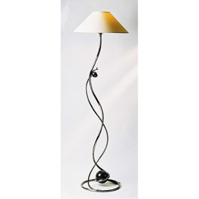 Ball Standard Lamp in polished steel with a light lacquer finish.